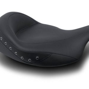 Super Touring Solo Seat, Black Pearl-Centered Studded, Black Front Width: 17"
