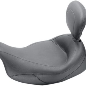 Super Touring Solo Seat with Driver Backrest, Original, Black Front Width: 17"