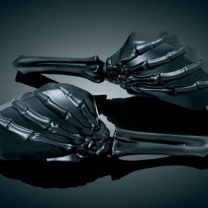 Kuryakyn Skeleton Hand Mirror Pair Black/Black K1758