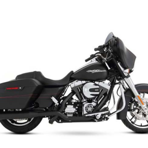 True Dual Xtreme Exhaust with 4″ Mufflers, Black Finish & Black End Caps. Fits Touring 2009-2016.