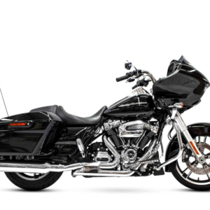MotoPro45 Slimline Dual Full Exhaust with 4.5″ Mufflers, Chrome Finish & Chrome MP45 End Caps. Fits M8 Touring 2017up.