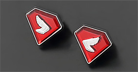 Honda CB750K1 Left Hand Diamond Side Cover Badge - Red