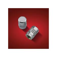 Show Chrome Valve Stem Covers - Ribbed.  4-212