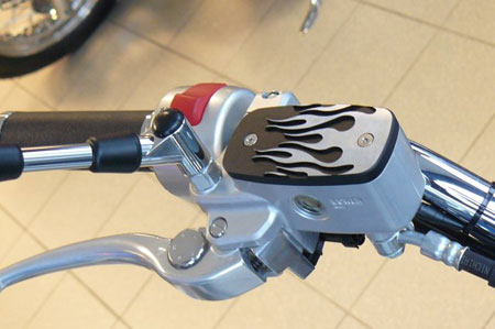 Highway Hawk Black Flame Master Cylinder Cover for Suzuki