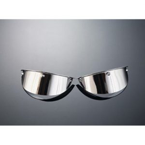Small Chrome Spotlight/Headlight Visor Set - 4 1/2" Plain
