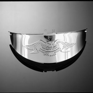 Chrome Headlight Visor with Eagle Motif for 7" headlight.