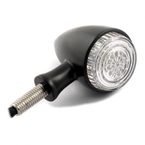 Round Bullet Style All In One Tail Light Indicator Pair Black LED
