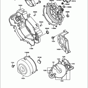 14024-1594 KAWASAKI - 1991 - KR250 (KR1S) - Engine Cover