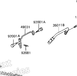 35011-1201 STAY,GRAB RAIL Gpz750 Turbo, Gpz1100