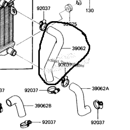 39062-1076 HOSE, COOLING KX60