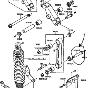 92002-1924 - BOLT,ROD,12X68 KDX200 SUSPENSION