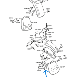 32065-1070. BRACKET-FENDER, RR FLAP