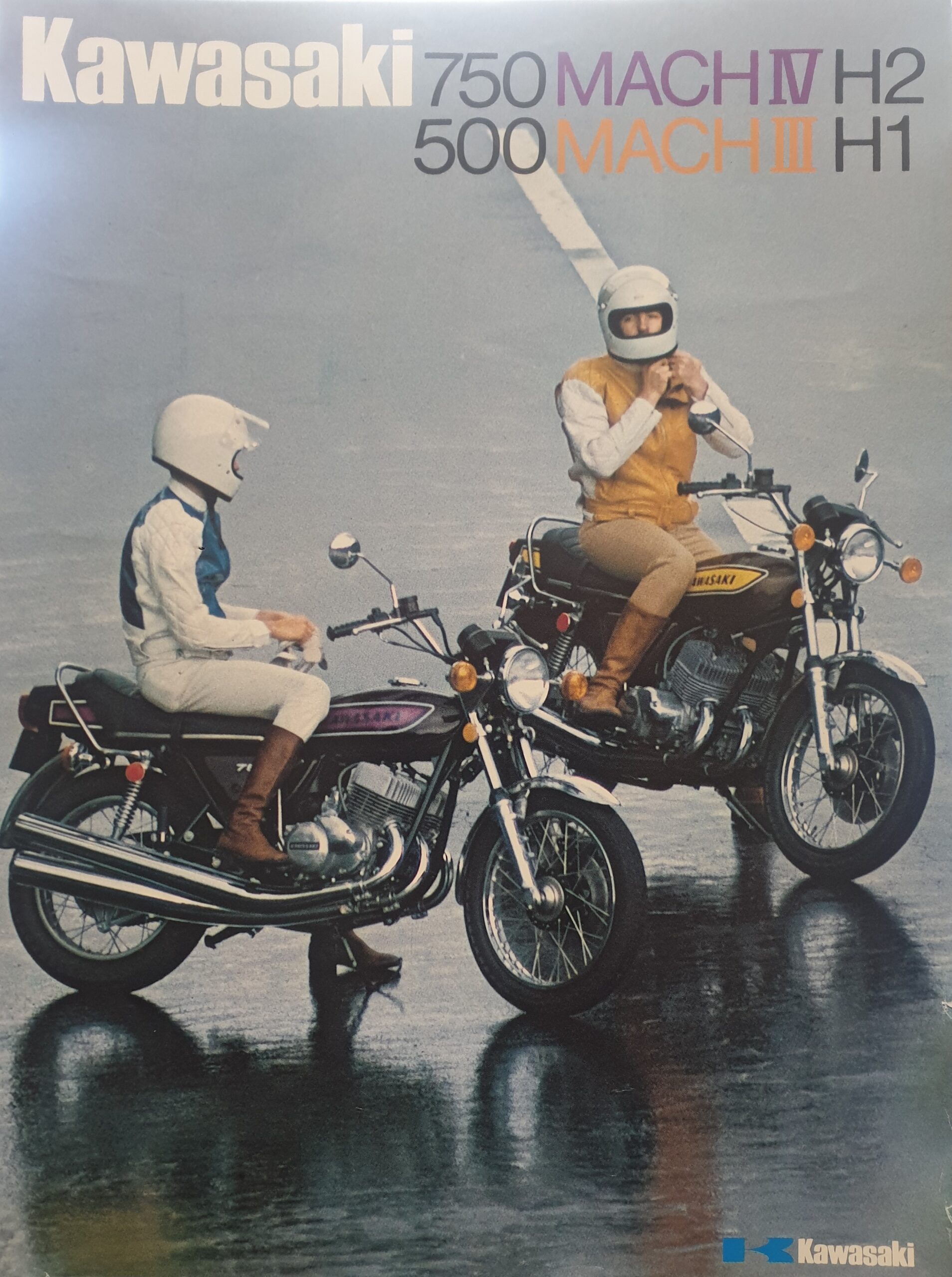 1975 Kawasaki 750 MACH IV H2 and 500 MACH III H1 Sales Brochure