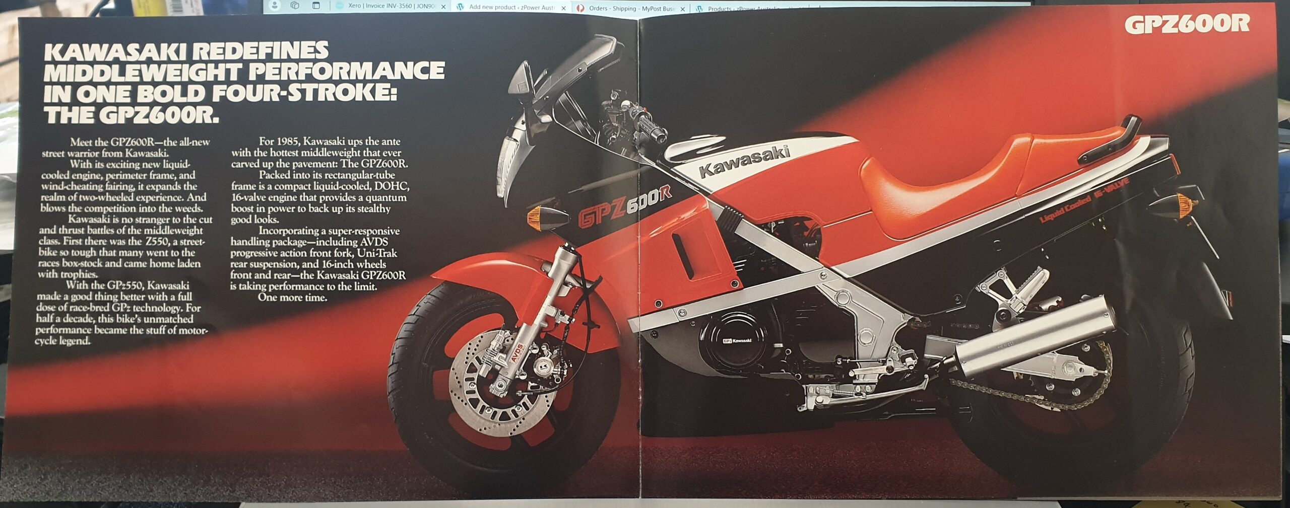 1984 KAWASAKI GPz600R SALES BOOKLET - zPower Australia