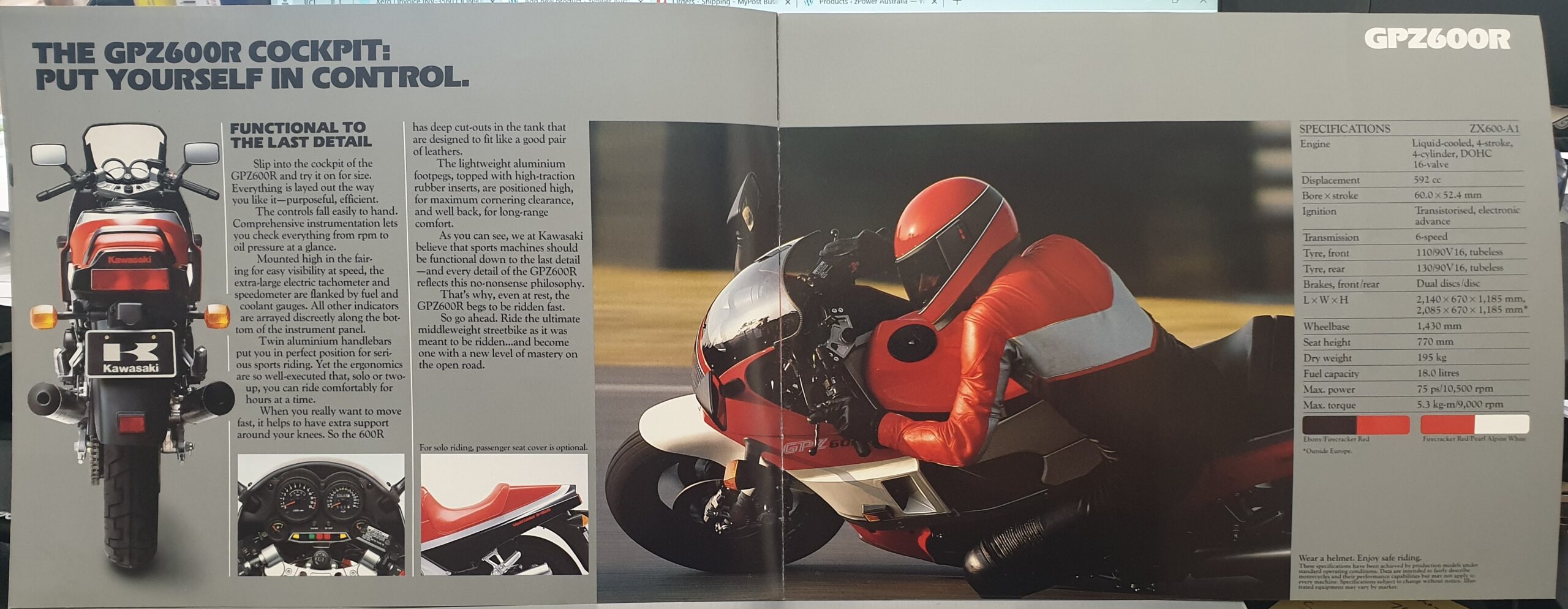 1984 KAWASAKI GPz600R SALES BOOKLET - zPower Australia