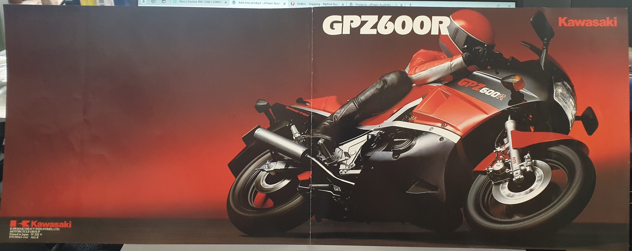 1984 KAWASAKI GPz600R SALES BOOKLET - zPower Australia