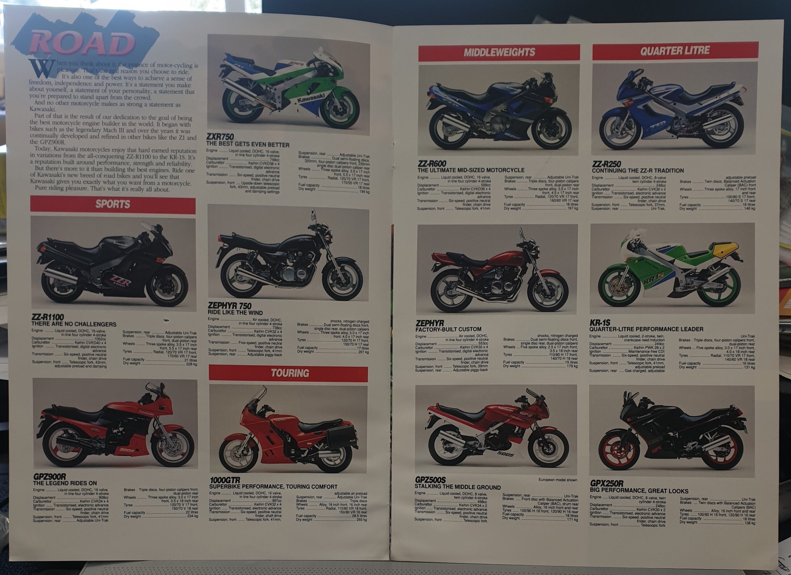 1991 KAWASAKI MODEL GUIDE BOOKLET - zPower Australia
